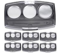 OSALADI Paleta de Sombras de Ojos Vacía 10 Piezas con 3 Compartimentos, Estuche Compacto Transparente con Base Negra y Bandejas de Aluminio, Organizador Portátil para Pigmentos