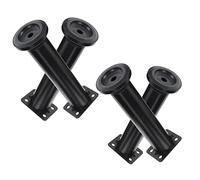 OSALADI Patas telescópicas para Muebles Pata de Apoyo del Marco de la Cama Tubo de Subida Soporte para Patas de Mesa de Soporte de Cama de Metal Acero Laminado en frío Negro