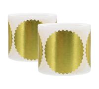 OSALADI Pegatinas de Sello para Certificados Doradas Borde Dentado, 2 Rollos Adhesivos para Decoración de Graduación y Premios