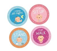 OSALADI Pegatinas Mensuales para Bebé Recién Nacido 18 Unidades Pegatinas Unisex para El Vientre del Bebé Álbum de Fotos para El Nacimiento