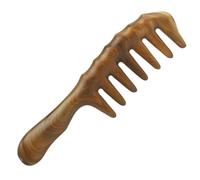 OSALADI Peine de Madera de Sándalo Verde 20 Cm para Masaje del Cuero Cabelludo Dientes Anchos, Peine Antiestático Práctico Cabello, Uso en Casa y Viajes, Estimula Circulación Sanguínea
