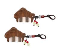 OSALADI Peine Pequeño de Madera de Sándalo Tallado a Mano 2 Piezas Peine Portátil para Bolso y Masajeador para Cabello y Barba Diseño Vintage Natural para Viaje