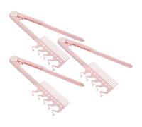 OSALADI Peine Plegable de Viaje Forma de V Antistático para Alisar el Cabello 3 Unidades Color Rosa Compacto y Portátil para Uso Diario y Extensiones