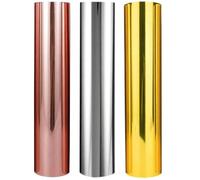 OSALADI Película de Vinilo Adhesivo Permanente Metálica Autoadhesiva 3 Rollos 30x25 Cm Colores Dorado, Plateado y Rosa para Manualidades, Decoración de Tazas y Scrapbooking