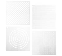 OSALADI Plantillas Acrílicas para Acolchado 4 Unidades (e F G H) Transparentes, Regla de Patrón Geométrico para Bordado Sashiko, Accesorios de Costura Precisos para Trazado y Manualidades