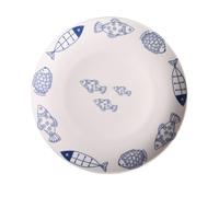 OSALADI Plato de Porcelana de 8 Pulgadas Pintura a Mano Alzada, Cerámica Artística y Brillante para Vajilla Completa Hogar