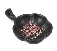 OSALADI Plato de Tinta Cerámico Multifuncional con Soporte para Pinceles de Caligrafía Diseño Floral para Tinta y Agua