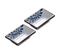 OSALADI Plato Rectangular de Cerámica para Salsa de Soja, 2 Piezas Grandes, Resistente, Adecuado para Condimentos, Aperitivos y Uso Doméstico en Cocina y Restauración