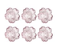 OSALADI Platos de Vidrio con Diseño de Flor 6 Piezas, Pequeños Cuencos para Servir, Color Púrpura Translúcido, Vajilla Decorativa para Frutas, Ensaladas y Snacks en Hogar y Eventos