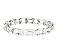 OSALADI Pulsera de Cadena de Acero Inoxidable Estilo Punk para Hombre, Resistente, No Se Oxida ni Corroe, Diseño Moderno Plata Adecuado como Obsequio para Padre o Hombre