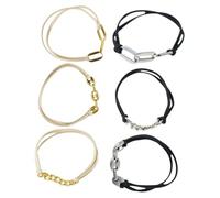 OSALADI Pulseras Pelo Lazos Elásticos, Set De 6 Unidades, Tamaño Estándar, Accesorio Versátil Para Mujer y Niña, Uso Diario y Eventos, Dos Colores (oro y Plata