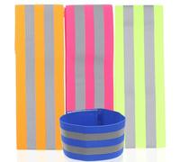 OSALADI Pulseras Reflectantes Multicolor para Andar y Senderismo de Noche, 4 Pares de 5 CM Elásticas de Poliéster, Brazaletes para Actividades Deportivas al Aire Libre