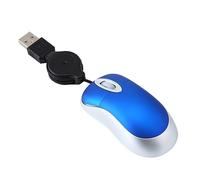 OSALADI Ratón USB Mini Retráctil para Ordenador Portátil Cable y Diseño Silencioso para Oficina y Uso Casa Ergonomía para Manos Derechas E Izquierdas Color Negro
