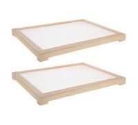 OSALADI Red de Secado de Malla Apilable de Madera para Hierbas y Plantas Medicinales, Tendedero Mediano 2 Piezas, Estante Ventilado para Secar Té, Flores y Verduras en Cocina y Exterior