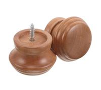 OSALADI Remates para Barras de Cortina de 28 MM, 2 Piezas en Madera Marrón Oscuro, Tapas Decorativas para Cortinas de Dormitorio y Accesorios para Ventanas, Compatibles Barras Roma