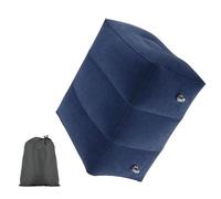 OSALADI Reposapiés Inflable Plegable Ajustable de 3 Niveles Cojín de PVC Flocado Azul Oscuro Almohada Ergonómica para Oficina y Viajes Soporte Cómodo para Pies y Mejora Circulación