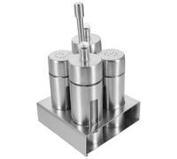 OSALADI Set de 4 Botes para Especias de Acero Inoxidable 304, Ventana Transparente, Salero y Pimentero Compacto para Cocina, Contenedores de Sal y Condimentos, Aptos para Uso Doméstico