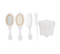 OSALADI Set de 5 Cepillos Cabello con Peine Desenredante Espejo de Tocador y Organizador Cerdas Suaves para Masaje del Cuero Cabelludo Adecuado para Uso Diario Dormitorio y Baño