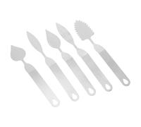 OSALADI Set de 5 espátulas de Acero Inoxidable en Formas de Hojas para moldear y Cortar Chocolate y Crema, Ideales para Uso en Restaurante y hogar