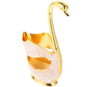 OSALADI Soporte para Cucharas y Tenedores de Postre Base Metálica en Forma de Cisne, Organizador Portátil para Utensilios de Cocina y Decoración de Mesa en Restaurantes y Fiestas