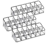OSALADI Soporte para Pintalabios de 12 Compartimentos, Organizador de Maquillaje para Escritorio, 3 Unidades, Plástico Transparente, Accesorio Práctico para Orden en Tocador