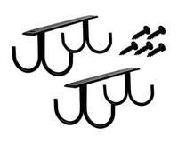 OSALADI Soporte para Tazas de Café 4 Ganchos en Hierro Negro, Colgador para Cocina 2 Unidades, Organizador Compacto para Armarios y Estantes, Accesorio Práctico Hogar