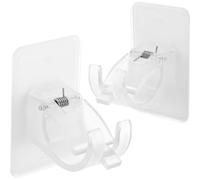 OSALADI Soportes Adhesivos para Barra de Cortina Transparentes, 2 Unidades, sin Taladrar, Resistentes Corrosión, para Baño, Cocina y Salón, Ganchos Multifuncionales para Toallas y