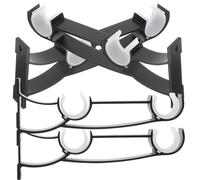 OSALADI Soportes Metálicos para Barra de Cortina Doble de Aleación de Aluminio, 4 Piezas en Negro Mate, Soporte de Varilla Romana para Montaje Lateral y Techo, Uso en Cortinas de Doble