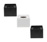 OSALADI Soportes para Micrófono de ABS 3 Piezas 2 Negros 1 Blanco Estación de Logotipo Cuadrada 7X5 CM para Entrevistas y Reporteros Portátil y Ligero