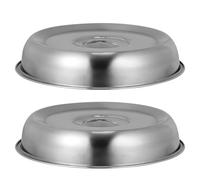 OSALADI Tapa Redonda para Alimentos de Acero Inoxidable 20 CM Cobertura Protectora de Comida para Barbacoas y Picnics Juego de 2 Piezas Capucha para Bistec y Platos Calientes