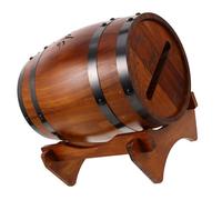 OSALADI Tarjetero de Madera con Forma de Barril con Base Caja para Tarjetas y Porta Dinero para Bodas Fiestas y Eventos Caja Decorativa Rústica Hecha a Mano para Recepción y