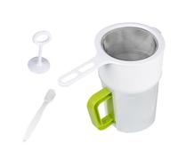 OSALADI Taza Coladora para Jugos y Leche de Soja 1,5L Filtro de Malla Reutilizable de Acero Inoxidable Mango Desmontable para Cocina y Preparación de Bebidas Vegetales Cepillo y Cuchara