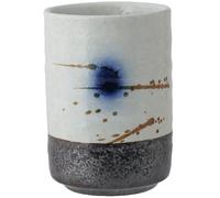 OSALADI Taza de Té Japonesa de Cerámica Pintada a Mano Apta para Microondas y Lavavajillas Diseño Recto con Motivos Botánicos Retro Taza Decorativa para Té Verde y Uso Diario en Hogar