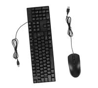 OSALADI Teclado y Ratón USB Silenciosos Cable para Oficina y Hogar, Conjunto Compacto Alta Respuesta, Accesorio Práctico para Ordenador, Color Negro