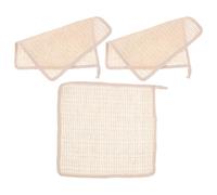 OSALADI Toallas Faciales de Algodón y Ramio 3 Piezas Paños de Baño para Cuerpo y Rostro Tamaño Mediano Material Natural para Limpieza y Exfoliación Diaria