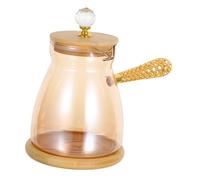 OSALADI Turkish Pot Glass Cezve With Heat-resistant Side Handle Stovetop Milk Warmer For Boiling Water Butter Melting And Hot Making Elegant Design For Home And Cafe