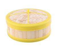 OSALADI Vaporera de Incluye Tapa de 20 Cm Nivel con Borde de Plástico Amarillo, Práctica y Resistente para Cocinar Dim Sum y Bollos