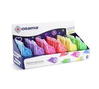 Osama - Cinta Correctora Blanca, Pack 36 Piezas, 20 M - Set Cintas Correctoras Ideal para Material Escolar, Papelería y Oficina para Borrar y Escribir de Inmediato con Alta Cobertura y Larga Duración
