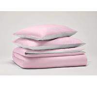 OSAMA Pantone™ - Juego de Funda nórdica de Matrimonio de 255 x 200 cm, 100% algodón percal de 200 Hilos, Doble Cara, Color Rosa y Blanco