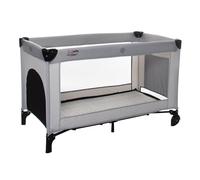 OSANN - Cuna de viaje Fresh Air para bebé/niño - 60 x 120 cm - Totalmente ventilada - somier de láminas de madera - Ruedas - Gris