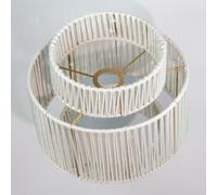 Osasy Pantalla de lámpara Boho, ajustable en altura de 2/3 capas, pantallas de lámpara boho colgantes, para lámparas colgantes/lámpara de pie, decoración del hogar (blanco, 30 cm de diámetro)