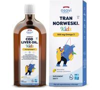 Osavi - Aceite de hígado de bacalao noruego para niños, 500 mg - sabor limón (500 ml)