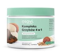 Osavi Complejo de hongos 4 en 1 | 4 extractos fructíferos de hongos (Reishi, Cordyceps, Chaga, Erizoide) con 30% de polisacáridos - para energía, sistema inmunitario y concentración, 180 g de polvo