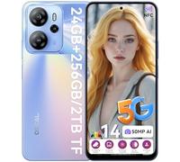 OSCAL 5G Handy ohne Vertrag Tiger 13 24GB+256GB/2TB, Android 14 Smartphone ohne Vertrag 90Hz 6,67" HD+, 50MP AI Cámara, 4K Video, 18W Schnellladung / 5000mAh, Face ID/Fingerprint/OTG/NFC-Blau