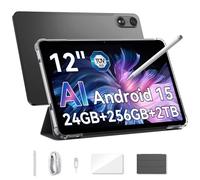OSCAL AI Tablet 12 Pulgadas Android 15 Pad, 2K 120Hz Tablets Pc, 24GB RAM + 256GB ROM (TF 2 TB), Tablet con Sim 4G LTE & WiFi5, 9000mAh Baterías, Octa-Core T615, GPS, GMS, con Funda y Lápiz