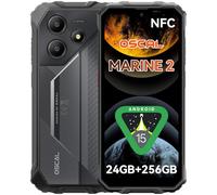 OSCAL Marine 2 Movil Resistente Android 15, 24GB RAM+256GB ROM(TF 2TB) Móvil Irrompible, Batería 10600mAh Teléfono Movil, 6,56" HD+ 90Hz, Cámara AI, IP68/IP69K, NFC/OTG/GPS/Huella Dactilar/Face ID