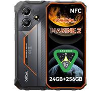 OSCAL Marine 2 Movil Resistente Android 15, 24GB RAM+256GB ROM(TF 2TB) Móvil Irrompible, Batería 11000mAh Teléfono Movil, 6,56" HD+ 90Hz, Cámara AI, IP68/IP69K, NFC/OTG/GPS/Huella Dactilar/Face ID