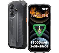 OSCAL Marine 2 Movil Resistente Android 15, 24GB RAM+256GB ROM(TF 2TB) Móvil Irrompible, Batería 11000mAh Teléfono Movil, 6,56" HD+ 90Hz, Cámara AI, IP68/IP69K, NFC/OTG/GPS/Huella Dactilar/Face ID