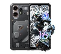 OSCAL Marine 3 Android 16 Movil irrompible,24GB+128GB/2TB Gemini Al Teléfono Movil, 6,56”FDH+90Hz，Octa-Core,Cámara Al 16MP+13MP，5000mAh Móvil Rugerizado,4G Dual SIM IP68/IP69K,OTG/NFC/GPS/FM Blanco