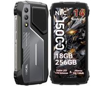 OSCAL PILOT 1 Movil Irrompible 2025, 18 GB + 256 GB/2 TB TF |Batería de 15000 mAh/33 W|50 MP + 32 MP Movil Resistente|LED de 170 Móvil Rugerizado|90 Hz|Android 14|NFC/GPS/Huella dactilar/Doble SIM/OTG
